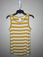 Cabi #4010 Womens XSmall Yellow Grey Ribbed Liner Tank Top