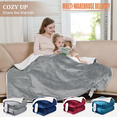 Electric Blanket Twin Full Queen King Size Soft Heated Blanket 5 Heating Levels