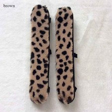 1 Pair Office Chair Armrest Faux Fur Pad Plush Soft Universal Cover Warm Leopard