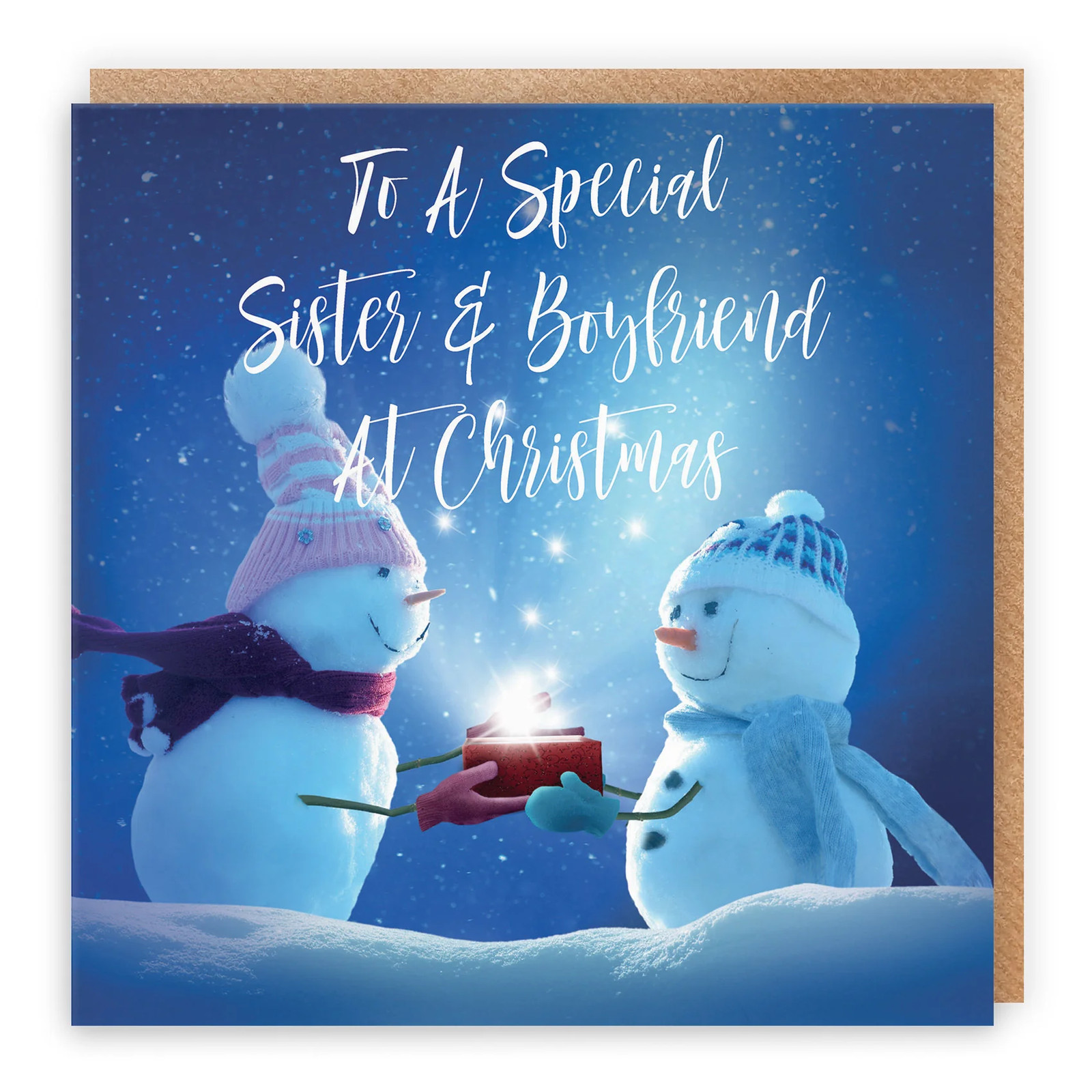Sister And Boyfriend Christmas Card Starry Night