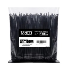 Zip Ties 8 inch Black Zip Ties 1000 Pack, Wire Ties with 50lb Tensile Strengt...
