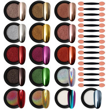 16 Jars Chrome Nail Powder