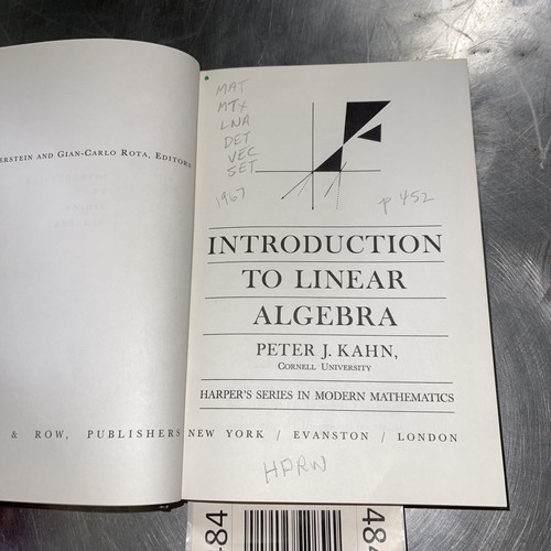 Introduction To Linear Algebra Peter J. KHAN HARDCOVER 1967 - Picture 3 of 8