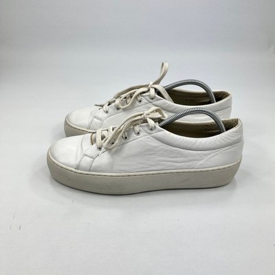 Joan & David Damen-Designer-Sportschuhe weiß Leder UK 8 Low-Top Freizeit adrett