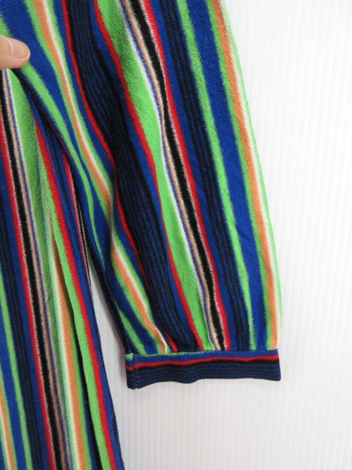 VINTAGE Montgomery Ward Dress Women Medium Blue Housecoat Mod 70s Retro Fleece * - Image 3 of 4