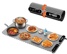 Food Warming Mat Electric Heating - Portable Silicone Warming Tray with 7 Tem...