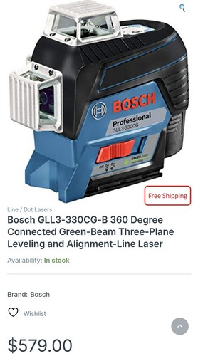 Bosch GLL3-330CG 12V Max 360° Connected Green Laser * barely out of the box* - Picture 5 of 6