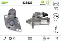 Anlasser Starter Valeo Origins Stop&Start - NEW O.E. Technologie 438523 12V TSI