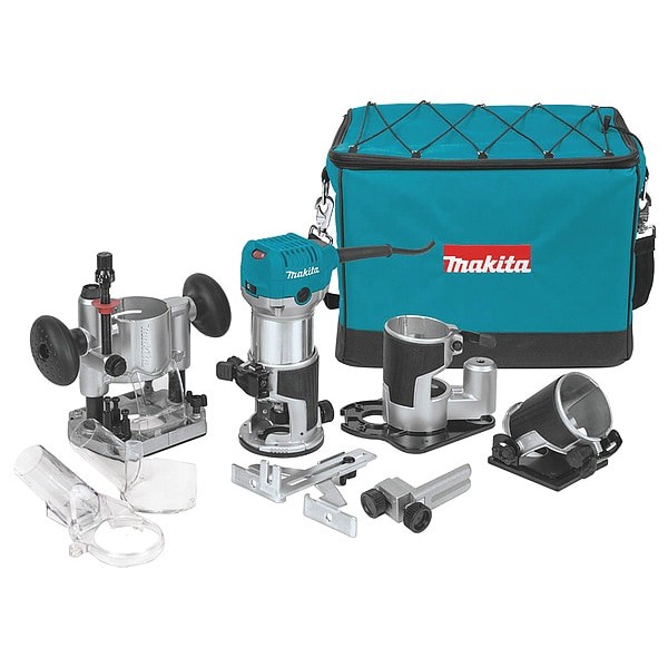 Makita 1-1/4 * Router Kit RT0701CX3 Aluminum Blue/Black 088381652889