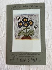 Floral Garden I  Primrose  primitive hooked rug craft pattern Heart to Hand 2000