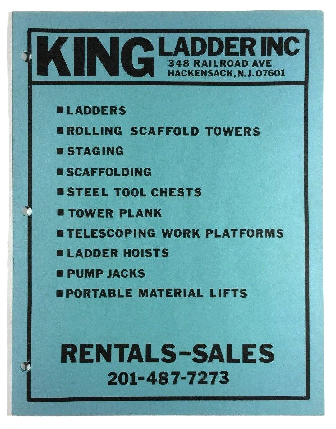 Vintage King Ladder Brochure Catalog Construction Equipment Hackensack NJ 1970s