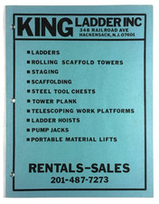 Vintage King Ladder Brochure Catalog Construction Equipment Hackensack NJ 1970s