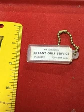 Gulf Oil Bryant Gulf Service 5 Digit PN Tuscaloosa Alabama Key Chain.