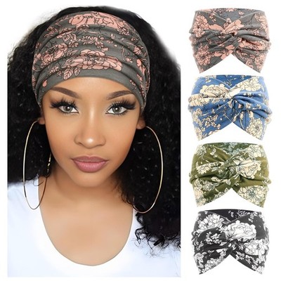 DRESHOW 4 Pack One Size, 4 Pcs Flower Patterned: Grey, Green, Blue, Black 