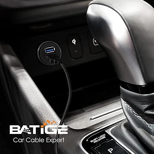 BATIGE 2 Ports Dual USB 3.0 Male to Female AUX Flush 1pcs 1ft, Black - 第 3/7 張圖片