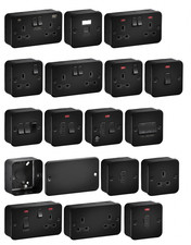 Metal Clad Wiring Accessories Socket Switch Spur Cooker Unit Textured Sand Black