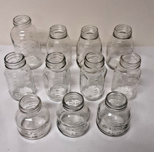 Vintage Glass Baby Bottles - Lot of 11 Various Sizes - Evenflo and Others - Used