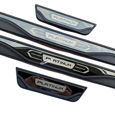 Door Sill Scuff Plate Protector For Cadillac Escalade Esv Platinum Steel 4pcs