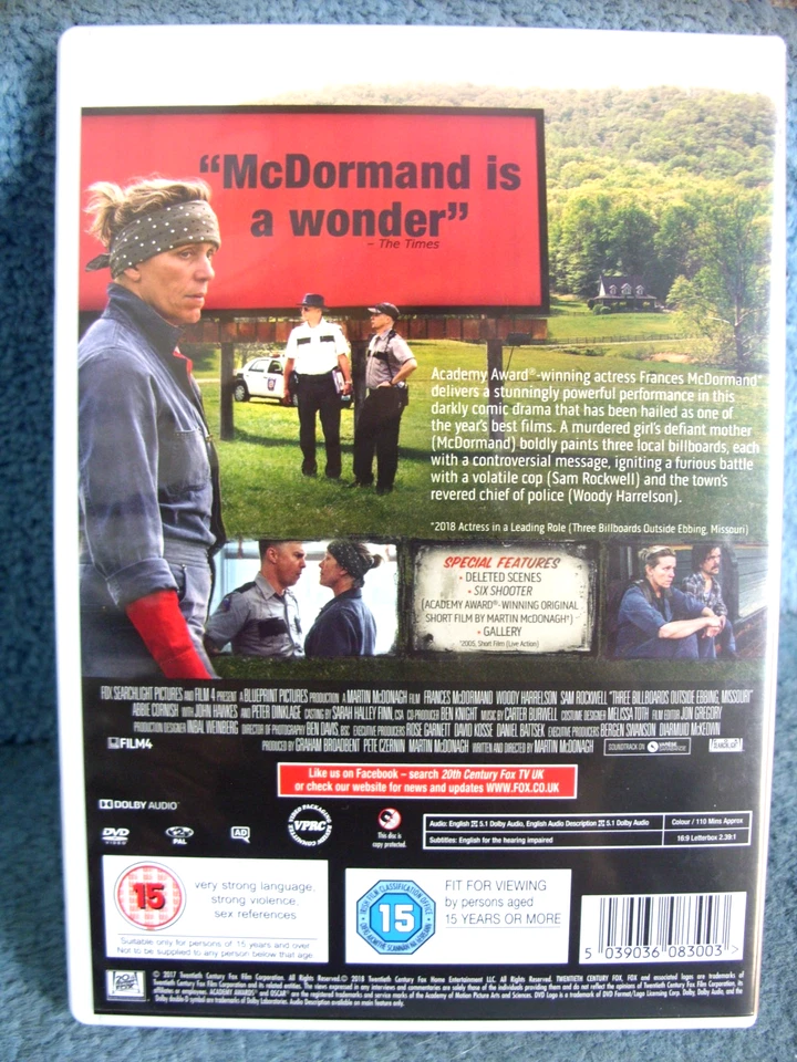 3 Billboards Outside Ebbing Missouri (DVDR2) 2017 Francis McDormand 110mins+Exts - Image 2 of 4