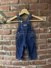 Vintage Oshkosh B  Gosh Denim Overalls Size 3/6 Mo. Made In USA 100 Cotton