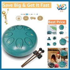 Malachite Steel Tongue Drum 6 Inch 8 Notes with Bag & Mallets New