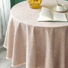 Glory Season Linen Rustic Burlap Washable Tableclothsolid Heavy Weight 90 Inch