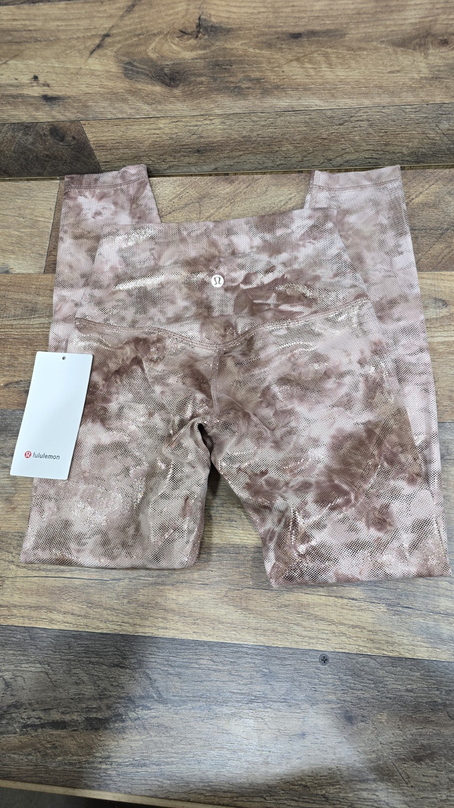 Lululemon Align HR Pant 25” Shine Legging Brown Bronze Foil Women's Size 4 NWT