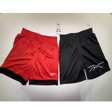 Reebok Boys 2 Pack Athletic Mesh Shorts Red Black Size 7/8 290323 NWT