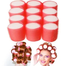 12 Large Soft Cling Foam Hair Rollers Curls Cushion Curlers Waves Styling 2" Dia