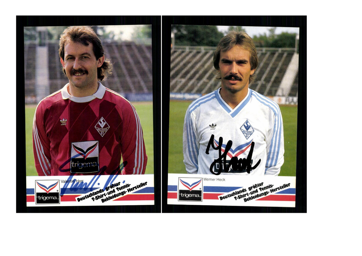 Lot De 11 Cartes Autographiées Waldhof Mannheim – Saison 1985-86 – Originales