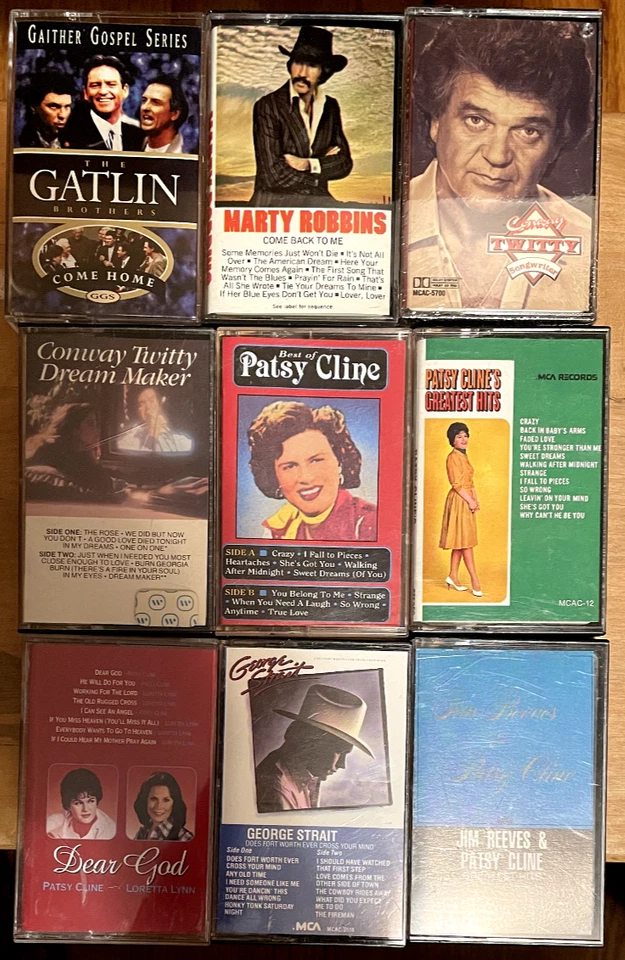 9 - COUNTRY CASSETTE LOT - TWITTY/ STRAIT/ ROBBINS/CLINE/GATLIN/REEVES - Image 2 of 3