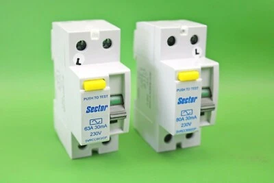 Sector 2 Pole RCB 63A 80A 30mA SVRCCB63/DP SVRCCB80/DP