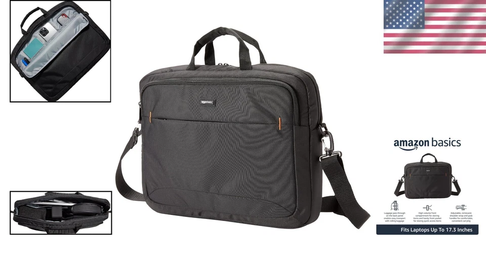 Versátil estojo de transporte para laptop 17,3 polegadas com alça de ombro ajustável e alça - Imagem 2 de 4