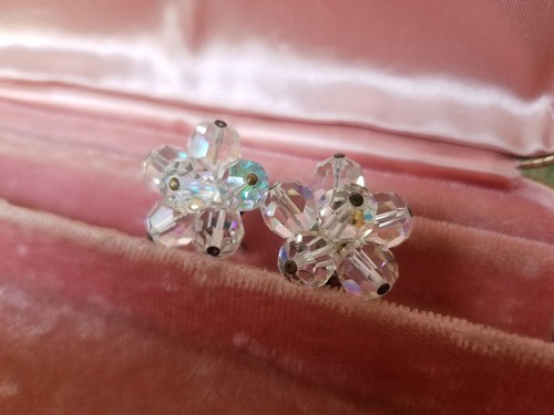 Aurora Borealis Crystal Clip-on Earrings - Picture 6 of 10