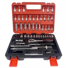 53PCS 1/4" Drive Socket Set Ratchet Wrench Bits Spanner Auto Car Repair Tool Kit