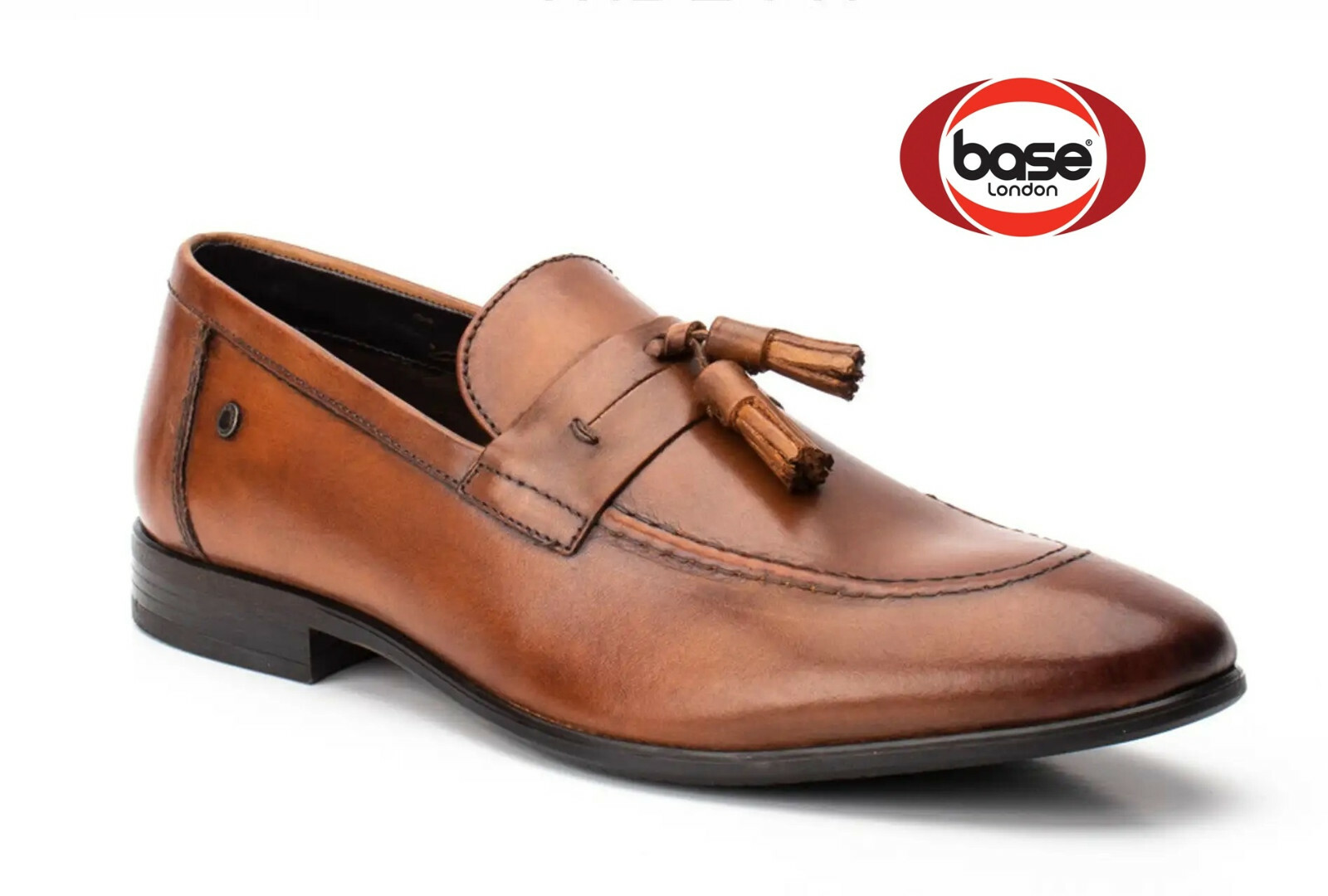 Base London Mens Tan Leather Slip On 