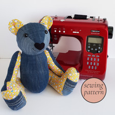 Memory Bear SEWING PATTERN, teddy bear pattern, memorial bear inc photo tutorial