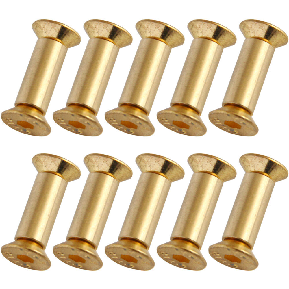 10X Brass Knife Handle Pin Rivets Knife Fasteting Screws Lock Flat Hex