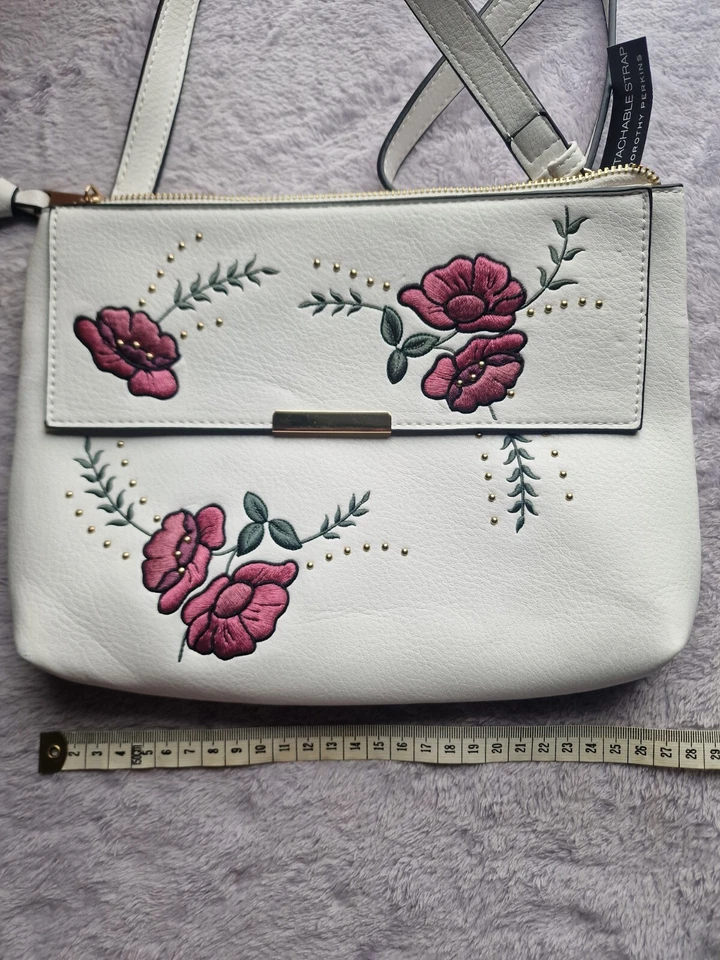 White floral Bag Shoulder Dorothy Perkins New With Tag embroidered - Image 4 of 4