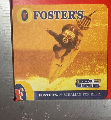 FOSTER'S AUSTRALIA (pro surfing tour) 4 INCH SQUARE BEER COASTER