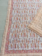 Indian Hand Block Fish Print Quilt Jaipuri razai Cotton Quilt housewarming Quilt