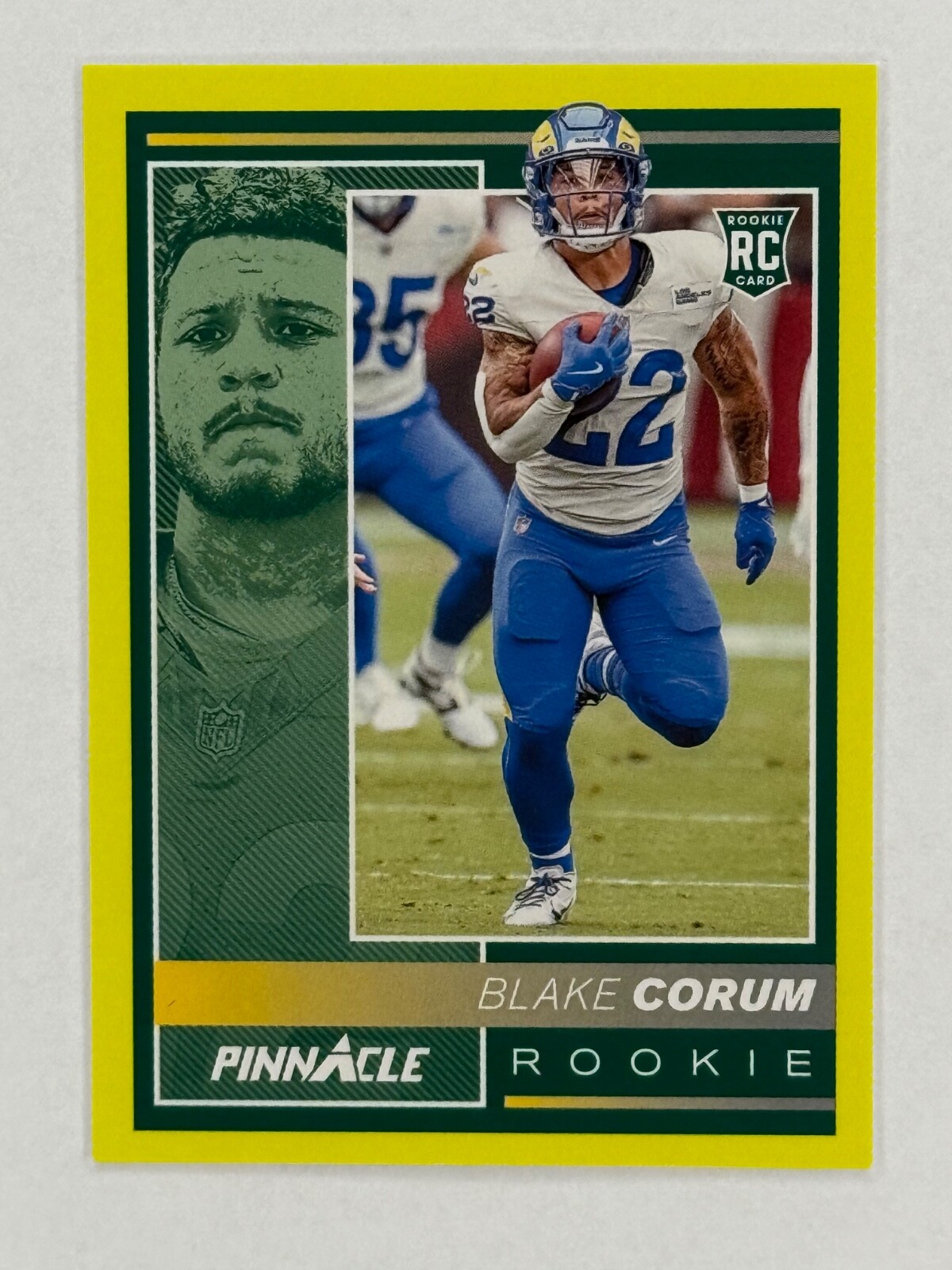 2024 Panini Encore Blake Corum /5 Rookie Card NEON SP #207 Los Angeles Rams (RC)