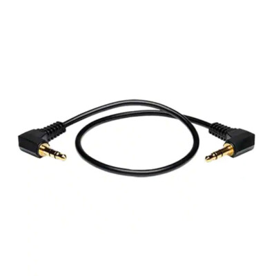 Tripp-Lite Mini Stereo Dubbing Cord, Right Angle 3.5mm Male/Male, 1 ft