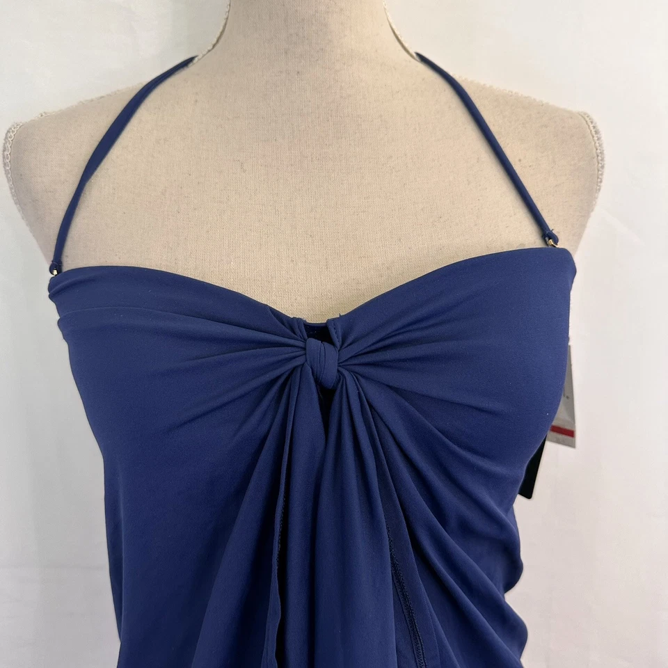 TRAJE DE BAÑO DE UNA PIEZA RALPH LAUREN Beach Club Flyaway talla 8 para mujer azul marino  Foto 3 de 4