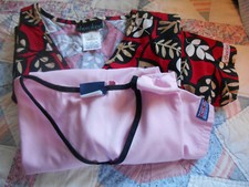 Cherokee label womens scrub top multi color  pink w/black trim-2 sm. Tops