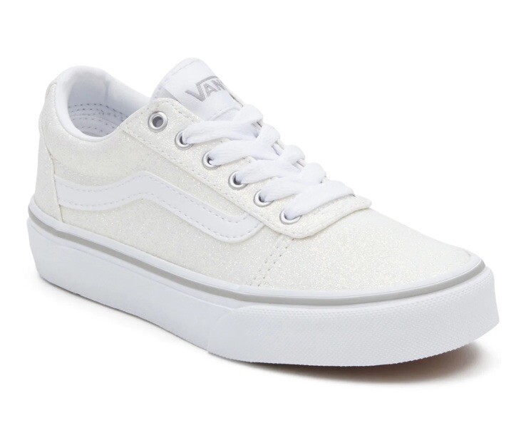 New Adorable Vans Ward Low Girl's Glitter Shoes Size Youth