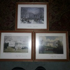 3 JIMMY CARTER FRAMED WHITE HOUSE LARGE CHRISTMAS CARDS 1978-1980