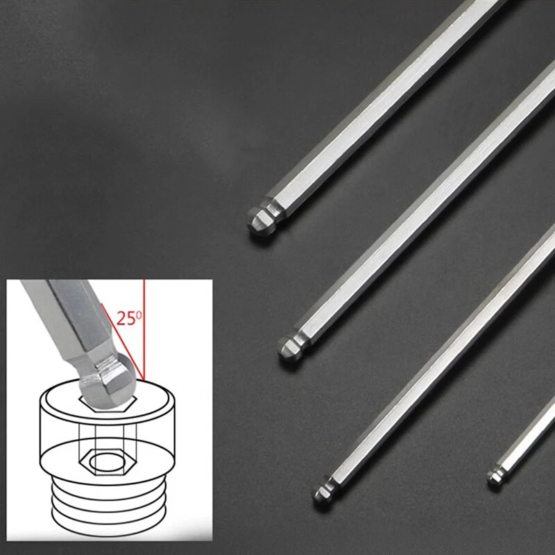 T Bar Type Handle Hex Allen Key Set Ball Point Plastic Long Handle 2/2.5-12mm - Image 4 of 4