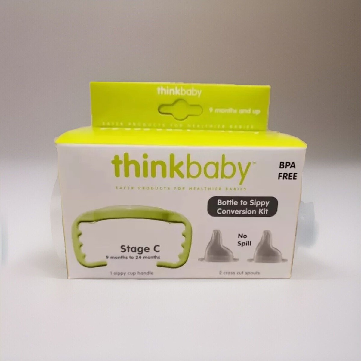 Thinkbaby Bottle to Sippy Conversion Kit 9-24 Months Blue/pink (4
