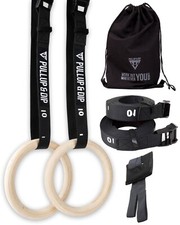 Premium Gymnastikringe, Turnringe aus Holz Ri...